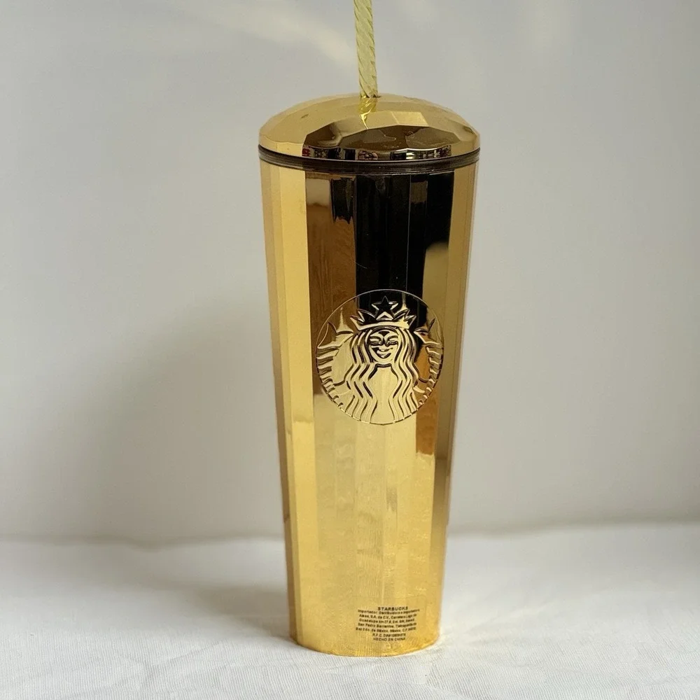 Starbucks Mexico Release Gold Dome Cold Cup Tumbler 24oz Limited Edition‎